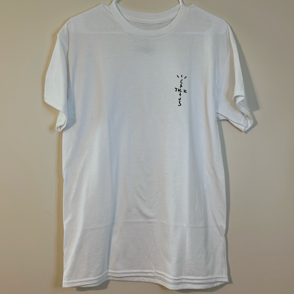 Travis Scott Cactus Jack Pocket Logo White Graphic T-Shirt MED